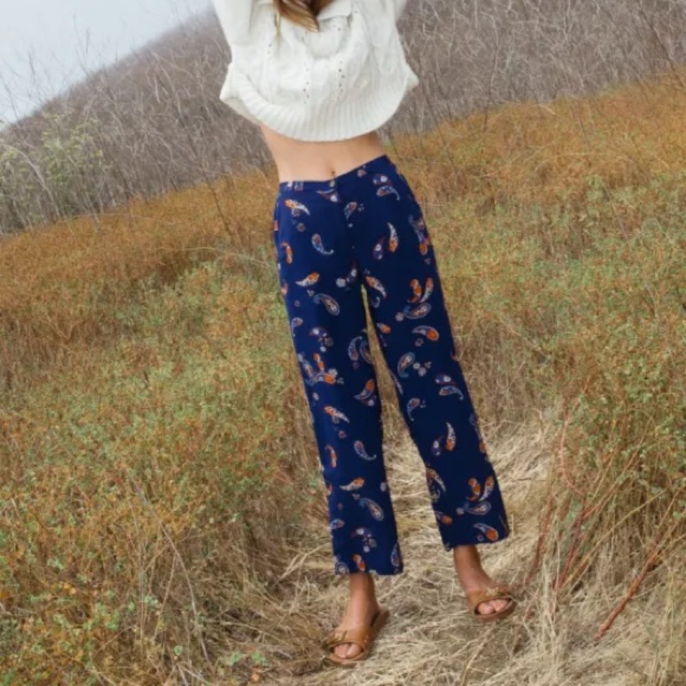 Ciao Lucia Silk Pietro Cropped Paisley Pant